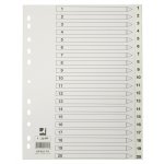 Välilehti Q-CONNECT A4 1-20 PP valkoinen