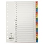 Välilehti Q-CONNECT A4 1-20 PP värillinen