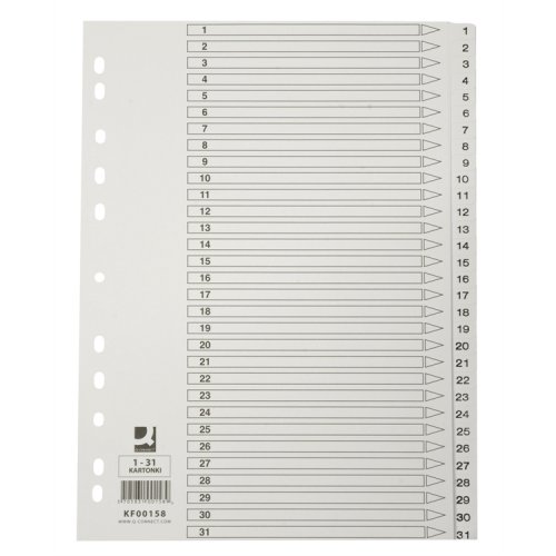 Välilehti Q-CONNECT A4 1-31 kartonki valkoinen, hinta 1,69€
