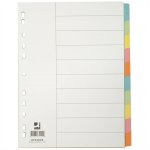 Välilehti Q-CONNECT A4 10-os blanko kartonki värit