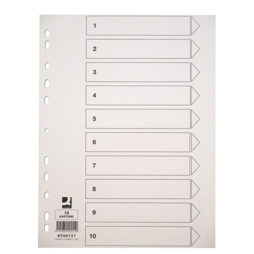 Välilehti Q-CONNECT A4 10-osainen blanko kartonki valkoinen, hinta 0,63€
