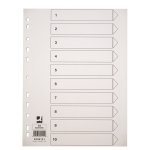 Välilehti Q-CONNECT A4 10-osainen blanko kartonki valkoinen