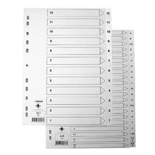Välilehti Q-CONNECT A4 12-1 PP valkoinen, hinta 0,92€