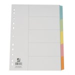 Välilehti Q-CONNECT A4 5-os blanko kartonki värit