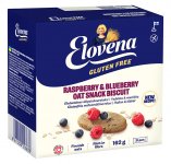 Välipalakeksi Elovena gluteeniton vadelma-mustikka 9 x 18 g