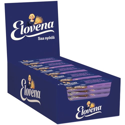 Välipalakeksi Elovena mustikka-valkosuklaa 30 x 30 g, hinta 21,90€