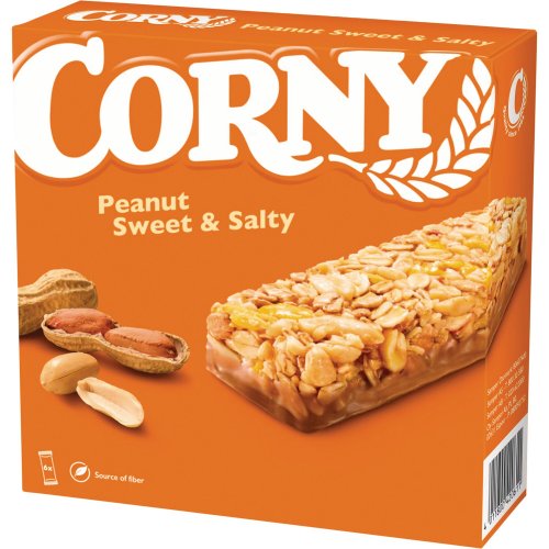 Välipalapatukka Corny peanut sweet & salty 25g 6kpl, hinta 4,06€