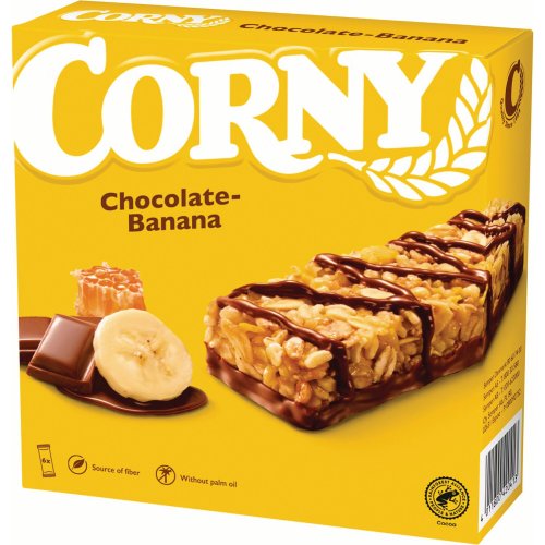 Välipalapatukka Corny suklaa-banaani 25g 6kpl, hinta 4,06€
