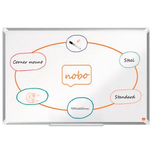 Valkotaulu Nobo premium plus 90x60cm teräs, hinta 193€