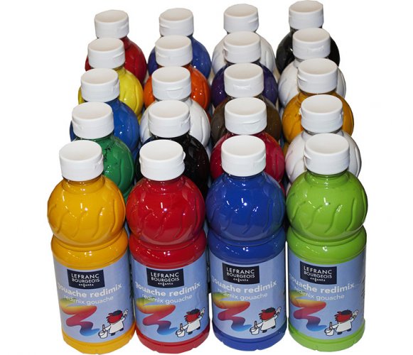 Valmisväri Lefranc & Bourgeois Redimix värilaj 20 x 500 ml, hinta 59,36€