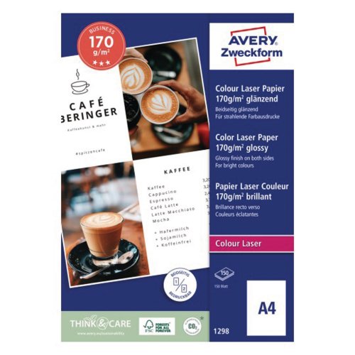 Valokuvapaperi a4 170g Avery premium laser glossy 150kpl, hinta 17,63€