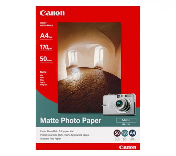 Valokuvapaperi Canon MP-101 mattapinta 170G A4/50, hinta 29,56€
