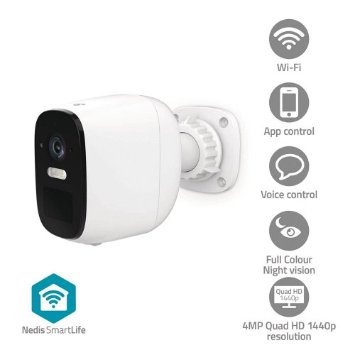 Valvontakamera Nedis smartlife 4mp quad hd wi-fi ulkokäyttöön, hinta 62,86€