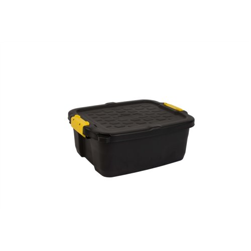 Varastolaatikko Strata Heavy Duty kannella 24L musta, hinta 12,61€