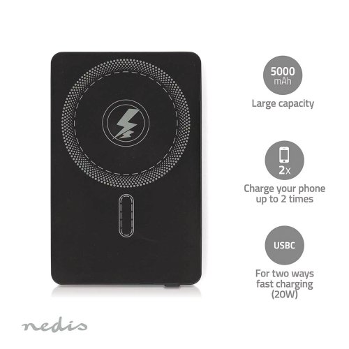 Varavirtalähde Nedis langaton 5000mah, hinta 30,47€