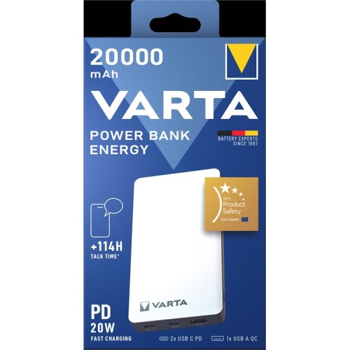 Varavirtalähde Varta PowerBank 20000mAh, hinta 35,80€