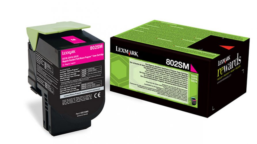 Värikasetti Lexmark 80C2SM0 802SM magenta 2K, hinta 154,92€