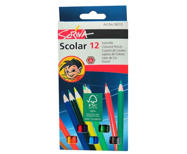Värikynä Scriva Scolar värilajitelma /12, hinta 1,08€