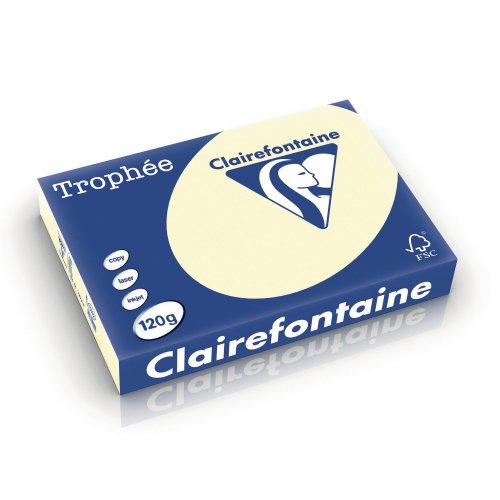 Värillinen Kopiopaperi Clairefontaine trophee 1242 a4 120g kerma 250kpl, hinta 11,61€