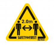 Varoitustarra Turvaväli 2m 150x70mm 4kpl