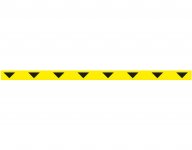 Varoitusteippi 100x50mm keltainen/mustat kolmiot