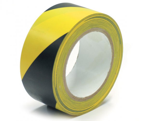 VAROITUSTEIPPI-2 75MMX33M KELTAMUSTA, hinta 12,95€