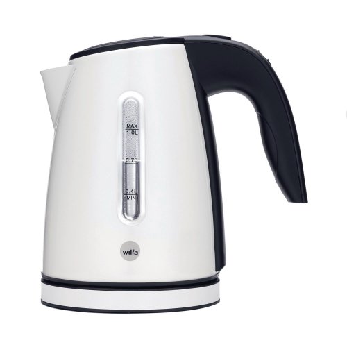 Vedenkeitin Wilfa 1l wk2gw-1500 valkoinen sivusta, edullinen perusvedenkeitin, luotettavaa Wilfa-laatua