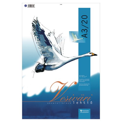Vesivärilehtiö Paperipiste a3 140g, 20 arkkia, hinta 5,55€