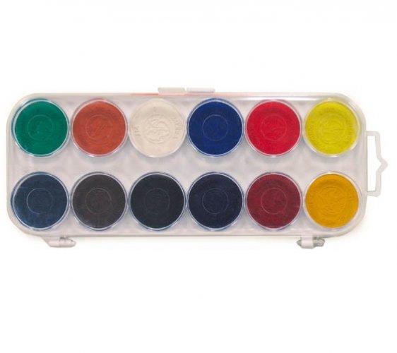 Vesiväripaletti kovamuovinen Wennström 12 väriä, hinta 12,84€