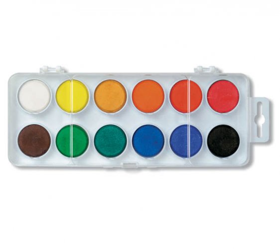 Vesiväripaletti koulu 12 väriä, hinta 3,89€