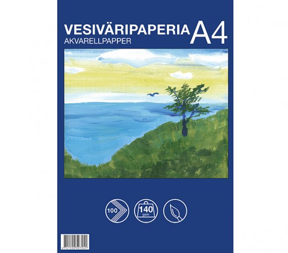 Vesiväripaperi A4/100 140G, hinta 7,27€
