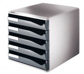 Vetolaatikosto Leitz Post Set 5-osainen harmaa