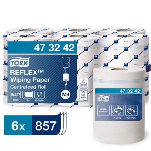 Vetopyyhe Tork Reflex valkoinen M4 6 kpl 473242, hinta 100,82€