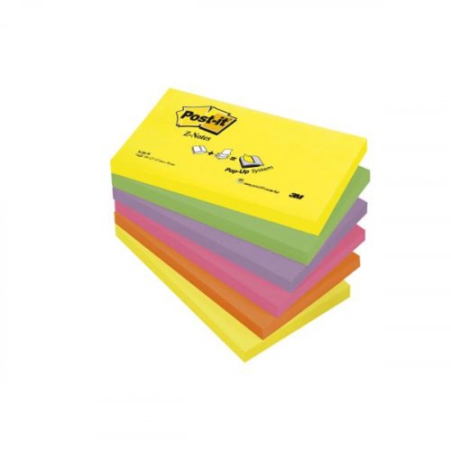 Post it z-notes notes 127 x 76mm assorted neon colours - pack of 6 pads 6kpl, hinta 19,78€