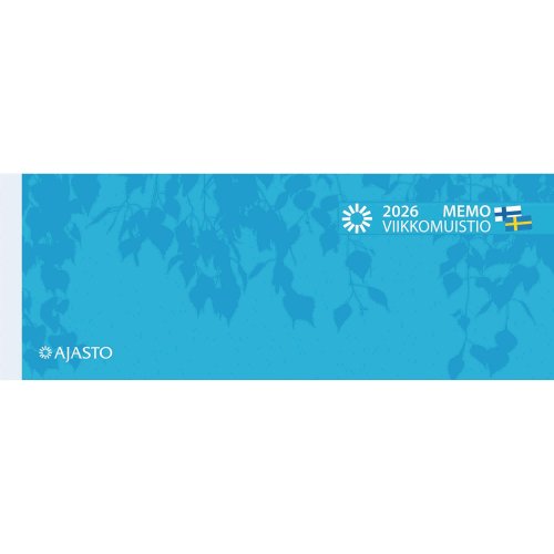 Viikkomuistio 2026 Ajasto memo pöytäkalenteri 255 x 95mm, hinta 1,62€