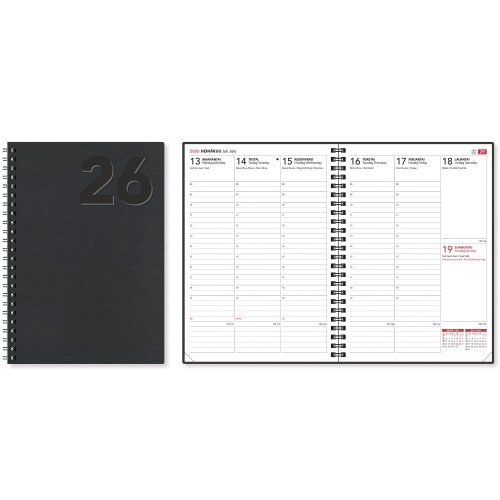 Viikkomuistio 2026 Cc 2366 eko viikkokalenteri musta 148 × 210mm, hinta 11,96€