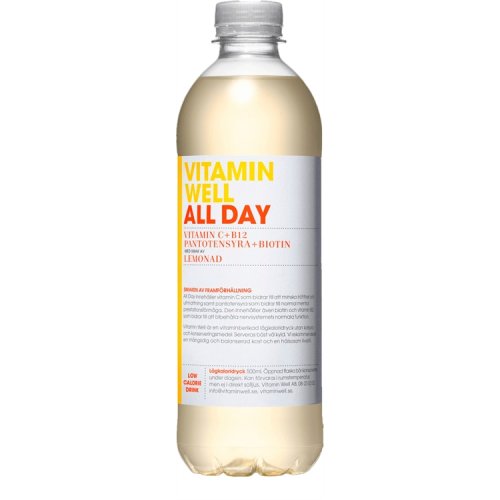 Vitamiinivesi Vitamin Well All Day 500 ml (ei sis. panttia), hinta 2,44€
