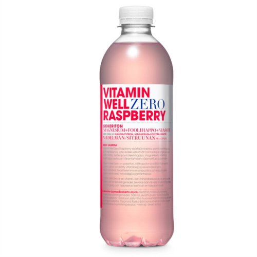Vitamiinivesi Vitamin Well Zero Vadelma 500 ml (ei sis pant), hinta 3,47€