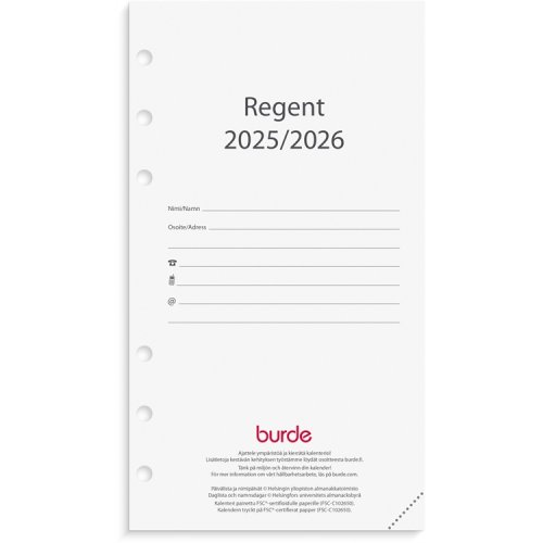 Vuosikalenteri 2026 Regent-kalenteripaketti, hinta 4,20€