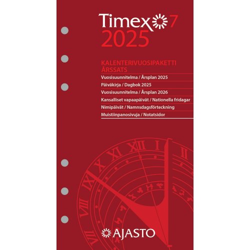 Vuosipaketti 2026 Ajasto timex 7 92 x 168mm, hinta 17,41€