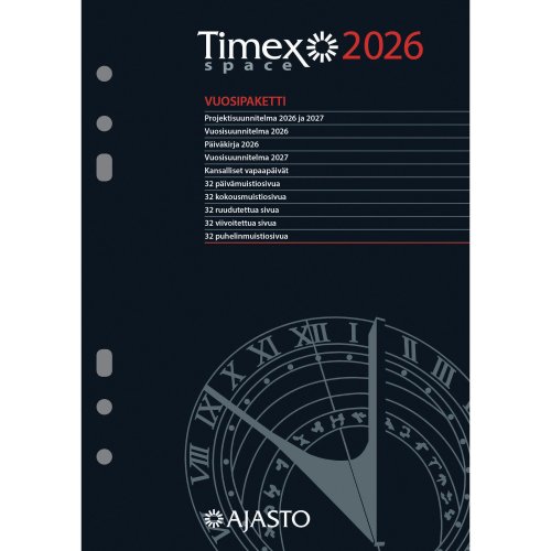 Vuosipaketti 2026 Ajasto timex space 148 x 210mm, hinta 53,94€