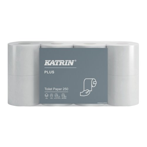 Wc-paperi Katrin® 92970 plus 250 3-kerroksinen 40kpl, hinta 38,44€