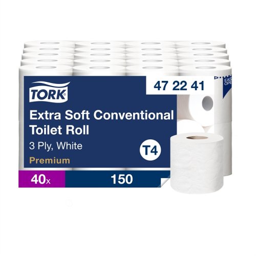 Wc-paperi Tork Extra Soft T4 3-krt valkoinen 40 rll 472241, hinta 21€