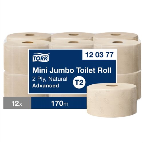 Wc-paperi Tork Natural Mini Jumbo T2 12 rll 120377, hinta 40,11€