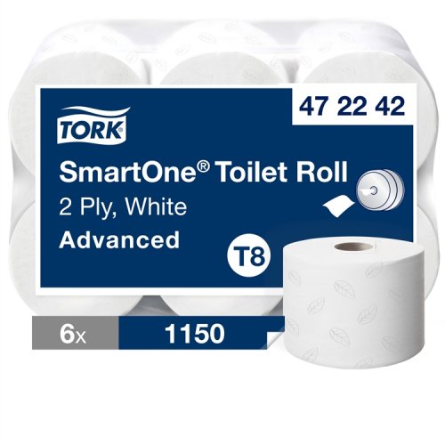 Wc-paperi Tork SmartOne T8 2-krt 6 rll 472242, hinta 47,48€
