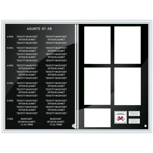 Yhdistelmätaulu 1200 x 900 mm 1-lasinen, hinta 686,29€