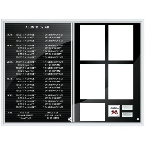 Yhdistelmätaulu 1200 x 900 mm 2-lasinen, hinta 746,28€