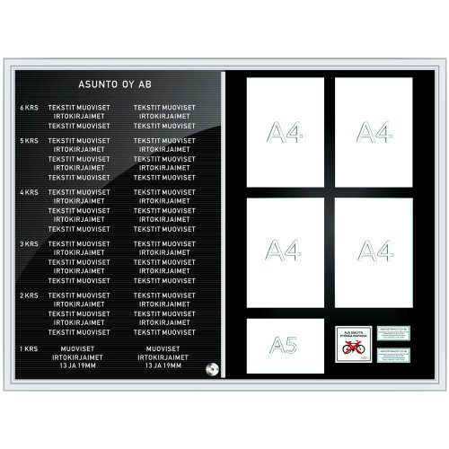 Yhdistelmätaulu 1500 x 1200 mm 1-lasinen, hinta 914,57€