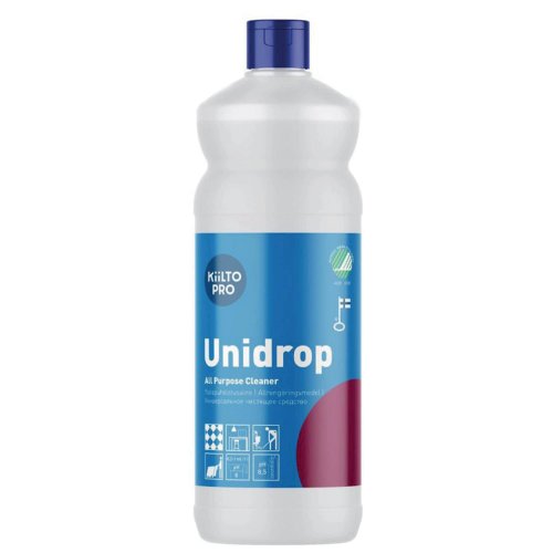 5710063 Yleispuhdistusaine Kiilto Unidrop 1L on heikosti emäksinen hajusteeton matalavaahtoinen pesuainetiivisti monipuoliseen pesuun. Katso myös muita pesuaineita verkkokaupastamme.