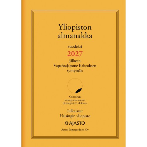 Yliopiston Almanakka 2027 Ajasto 105 x 148mm suomenkielinen, hinta 32,95€